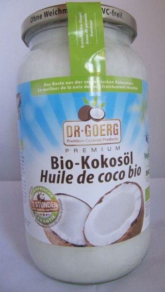 Premium Bio Kokosoel 1000 ml Glas