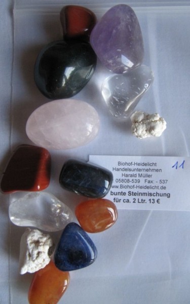 Edelsteine (1 Beutel Wassermischung) 13 € für gut 2 Ltr. Wasser
