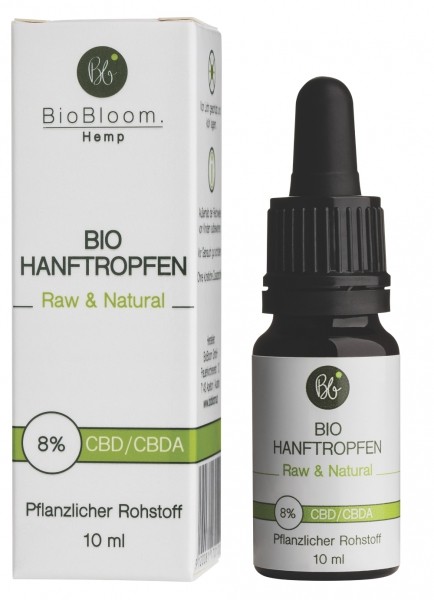 Bio Hanftropfen Raw % Natural 8% CBD CBDa 10ml Flasche