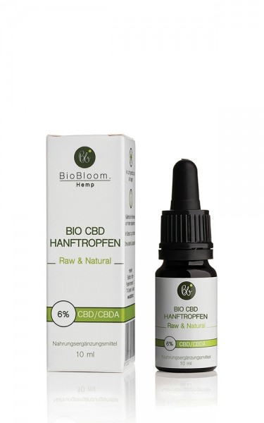 Bio Hanftropfen Raw & Natural 6% CBD CBDa 10ml Flasche