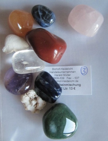 Edelsteine (1 Beutel Wassermischung) 13 € für gut 2 Ltr. Wasser