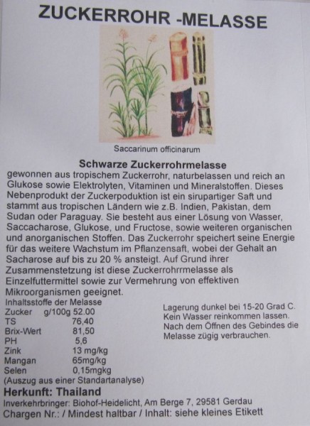 Zuckerrohrmelasse 10 Liter Kanister