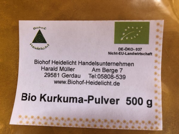 Kurkumapulver 500g Beutel, biologisch