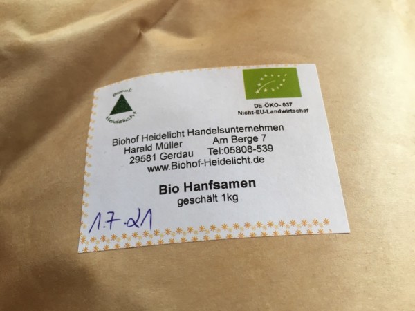Hanfsamen biologisch geschält 1kg