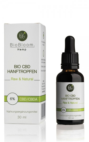 Bio Hanftropfen Raw & Natural 6% CBD CBDa 30 ml Flasche