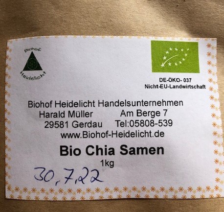 Chia Samen biologisch 1 kg