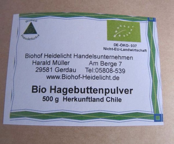Hagebuttenpulver 500g beutel, biologisch
