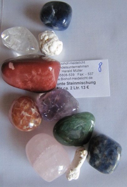 Edelsteine (1 Beutel Wassermischung) 13 € für gut 2 Ltr. Wasser