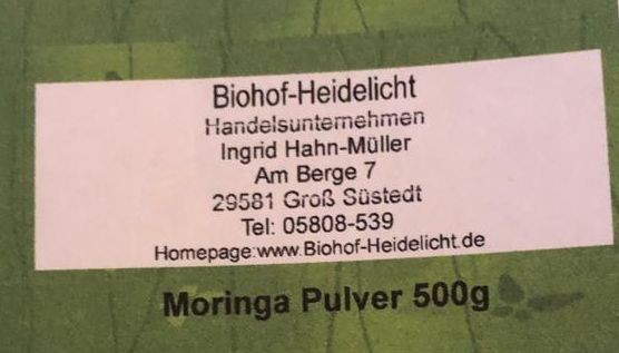 Moringa Oleifera 500 g Blattpulver