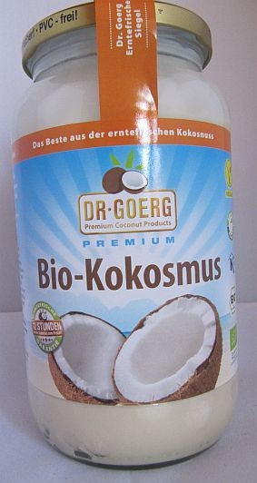 Premium Bio Kokosmus 1000 ml Glas